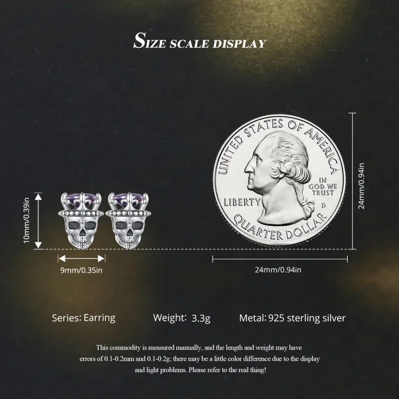 (image for) Pandora Style Skeleton King Studs Earrings - BSE892 - View 7