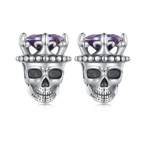 (image for) Pandora Style Skeleton King Studs Earrings - BSE892