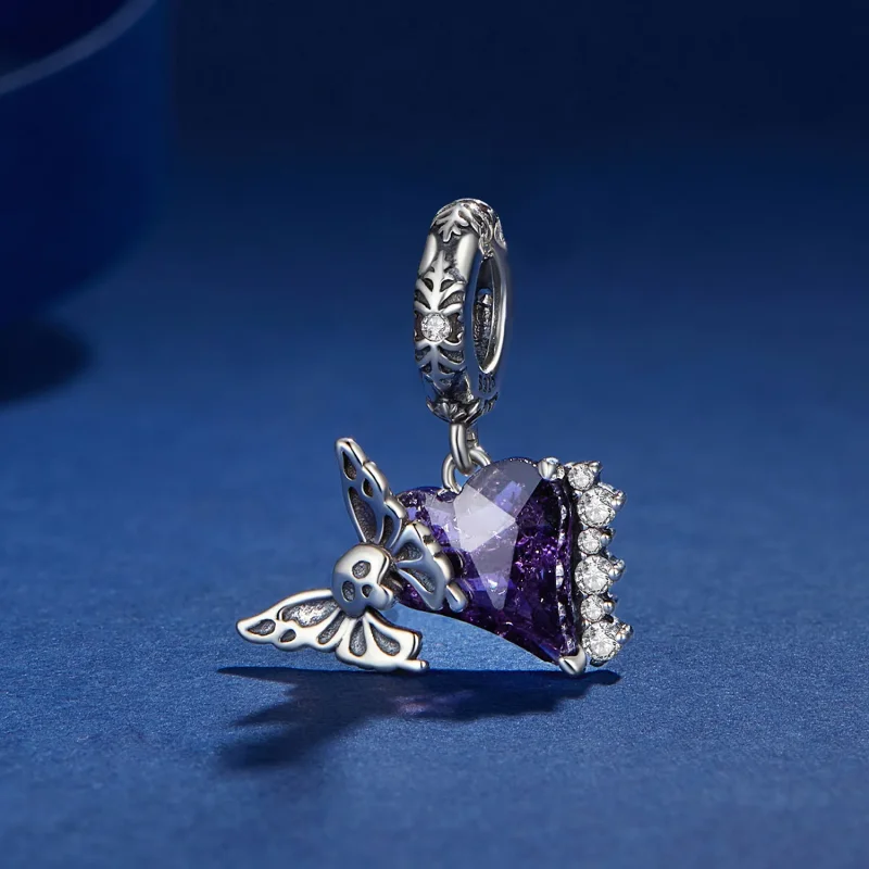 (image for) Pandora Style Skull Butterfly Silicone Dangle - BSC912 - View 2