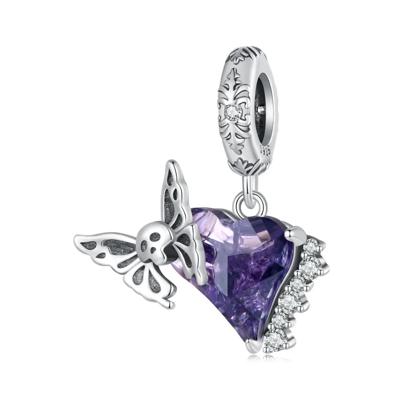 (image for) Pandora Style Skull Butterfly Silicone Dangle - BSC912 - Product Image