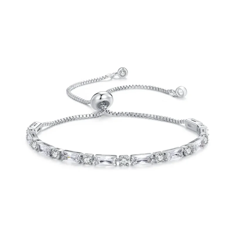 (image for) Pandora Style Sliding Bracelet adorned with Sparkling Zircon - YIB062 - Product Image