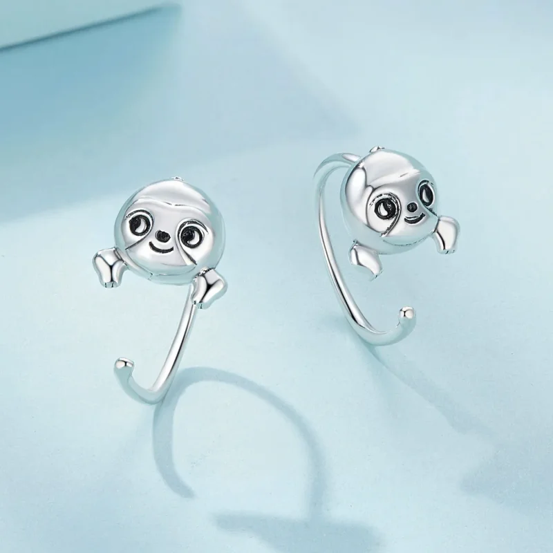 (image for) Pandora-style Sloth Stud Earrings - SCE1651 - View 2