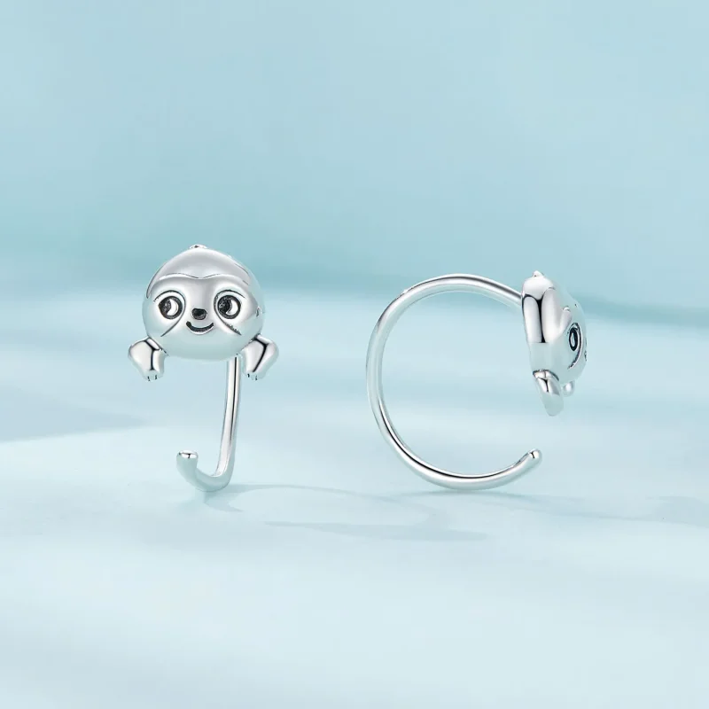 (image for) Pandora-style Sloth Stud Earrings - SCE1651 - View 3