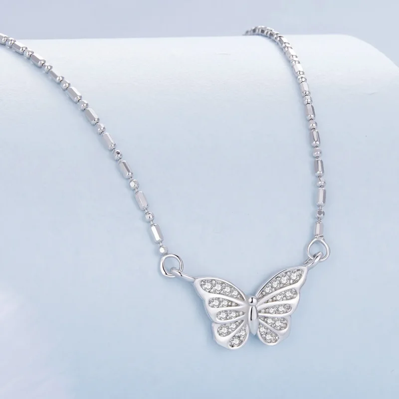(image for) Pandora Style Smart Butterfly Necklace - BSN352 - View 2