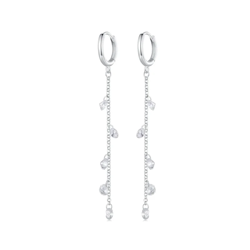 (image for) Pandora Style Smart Tassel Hoop Earrings - BSE898 - Product Image