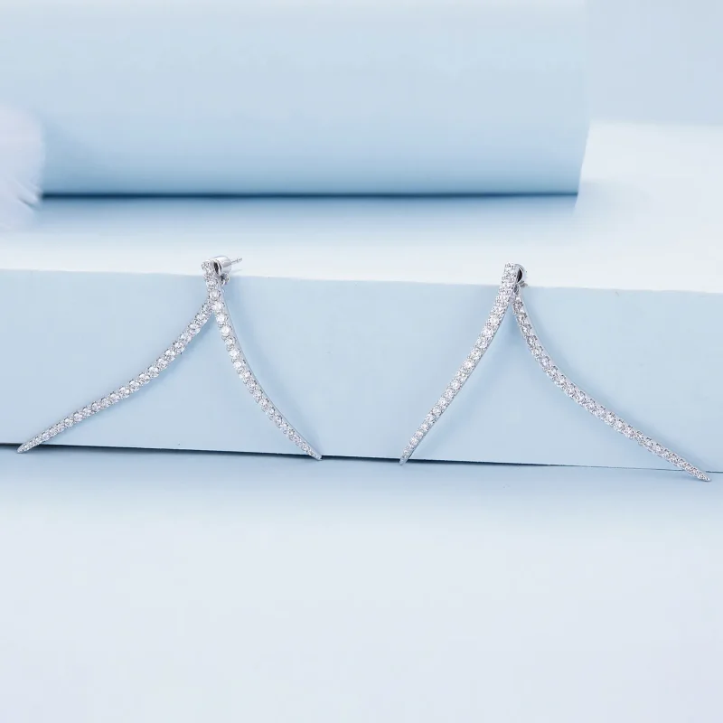 (image for) Pandora Style Smart Tassel Long Stud Earrings - YIE227 - View 2