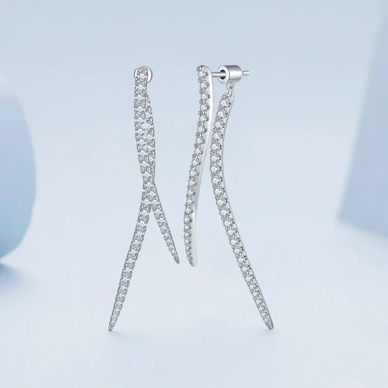 (image for) Pandora Style Smart Tassel Long Stud Earrings - YIE227 - View 3