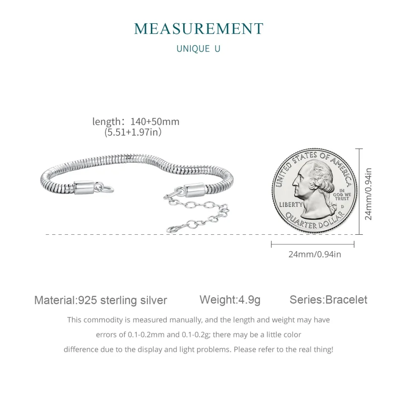 (image for) Pandora Style Snake Bone Chain Bracelet - BSB150 - View 7