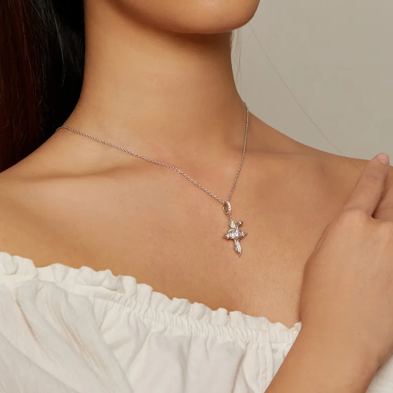 (image for) Pandora Style Snake Cross Necklace - SCN500 - View 4