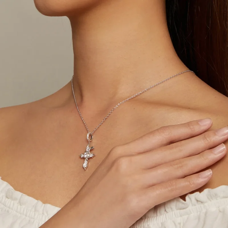 (image for) Pandora Style Snake Cross Necklace - SCN500 - View 6