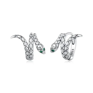 (image for) Pandora Style Snake Hoop Earrings - BSE883
