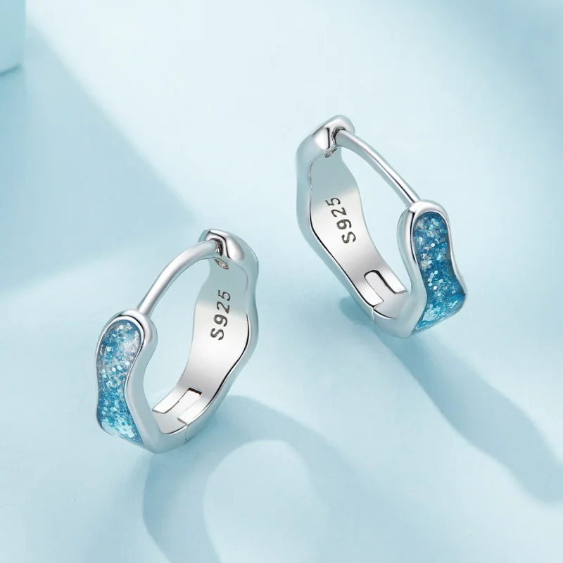 (image for) Pandora Style Sparkling Hoop Earrings - SCE1614 - View 3