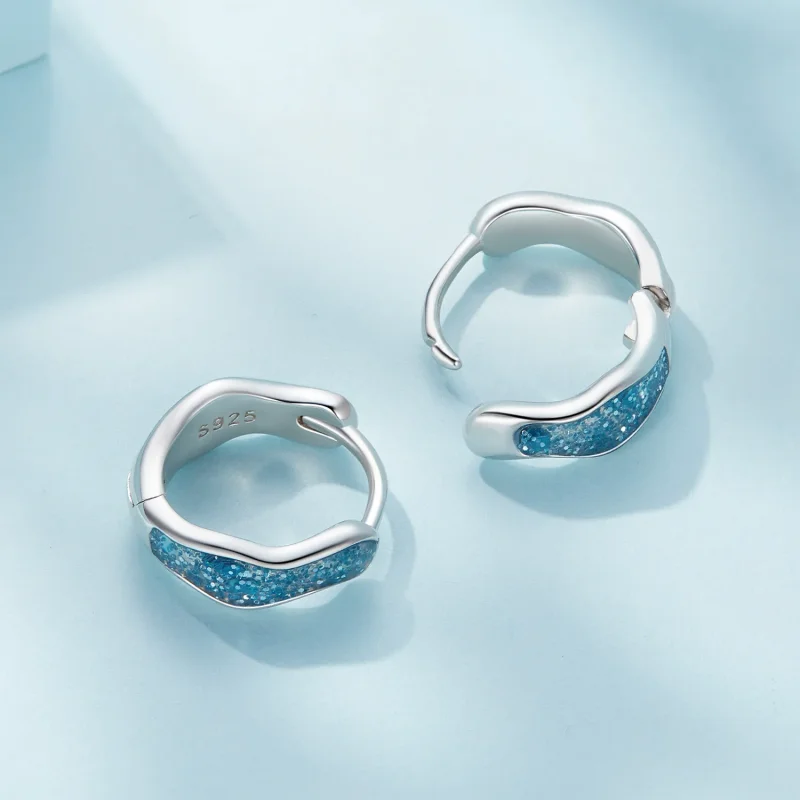 (image for) Pandora Style Sparkling Hoop Earrings - SCE1614 - View 4