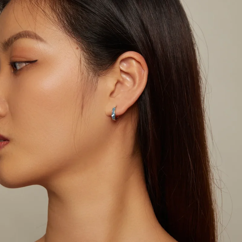 (image for) Pandora Style Sparkling Hoop Earrings - SCE1614 - View 5