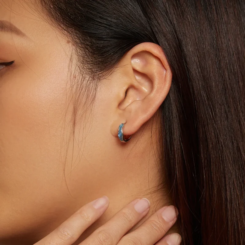 (image for) Pandora Style Sparkling Hoop Earrings - SCE1614 - View 6