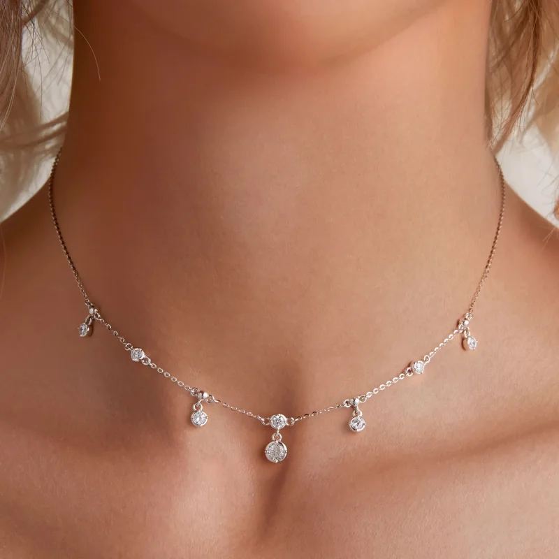 (image for) Pandora Style Sparkling Tassel Choker - BSN360 - View 5