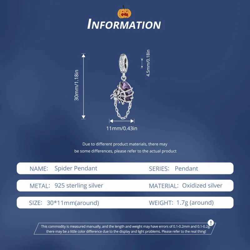 (image for) Pandora Style Spider Dangle - BSC913 - View 6