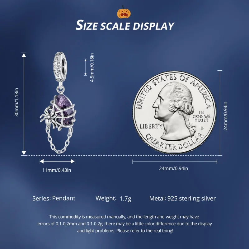 (image for) Pandora Style Spider Dangle - BSC913 - View 7