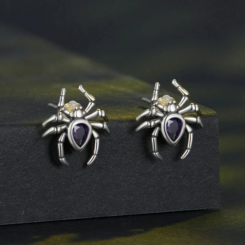 (image for) Pandora Style Spider Studs Earrings - BSE891 - View 2