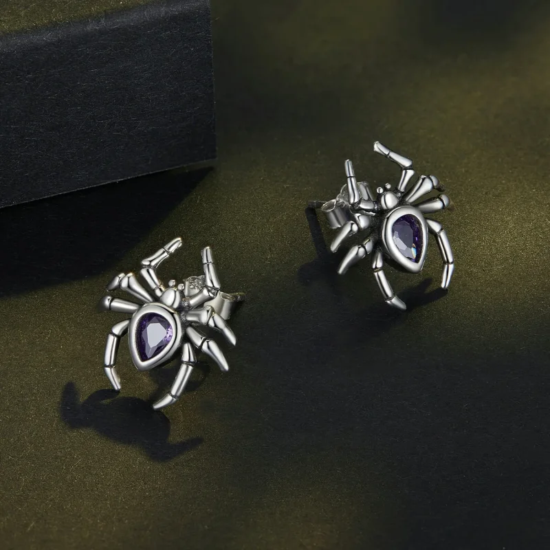 (image for) Pandora Style Spider Studs Earrings - BSE891 - View 3
