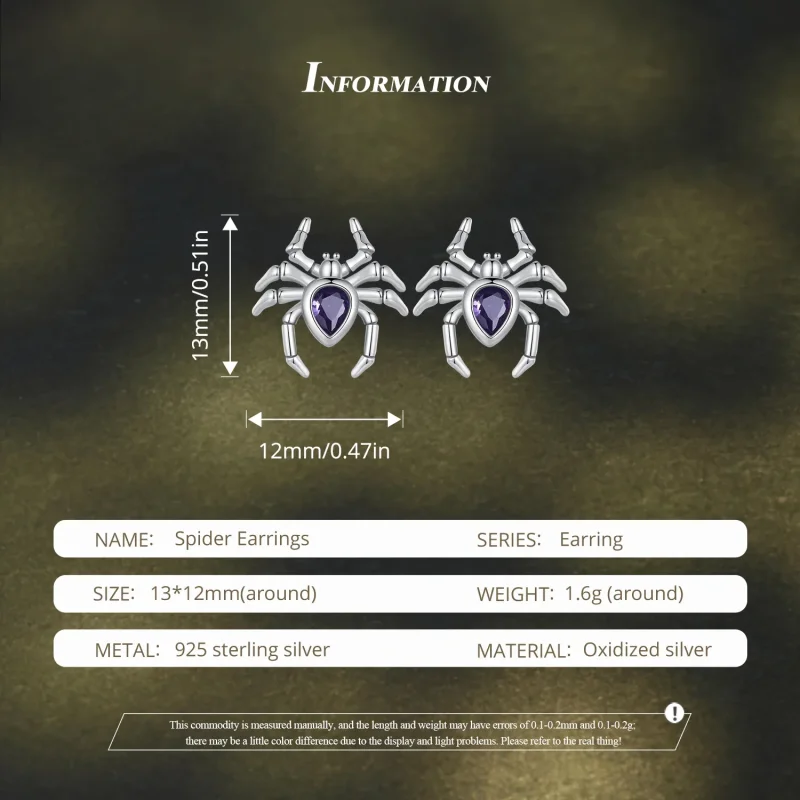 (image for) Pandora Style Spider Studs Earrings - BSE891 - View 6