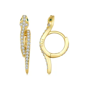 (image for) Pandora Style Spirit Snake Hoop Earrings - BSE669-B