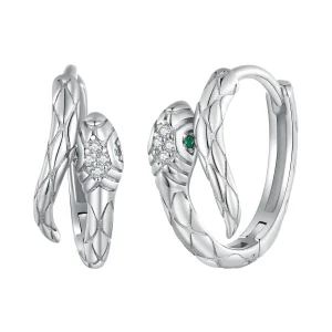 (image for) Pandora Style Spirit Snake Hoop Earrings - BSE818