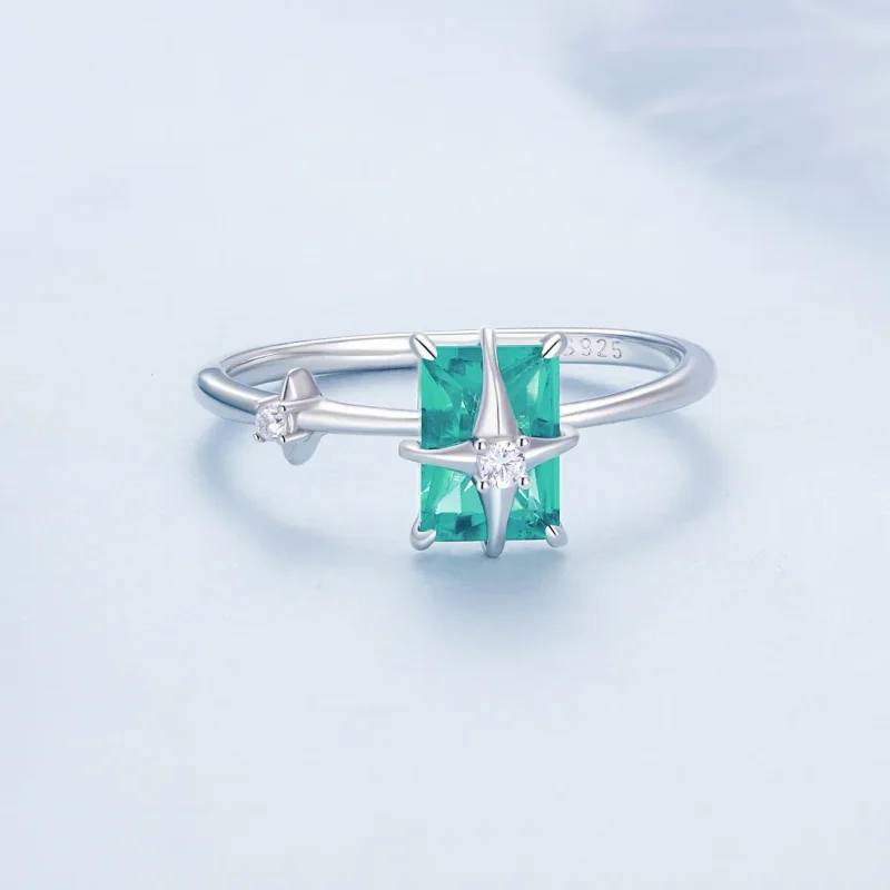 (image for) Pandora Style Star Glass Opening Ring - BSR416 - View 3