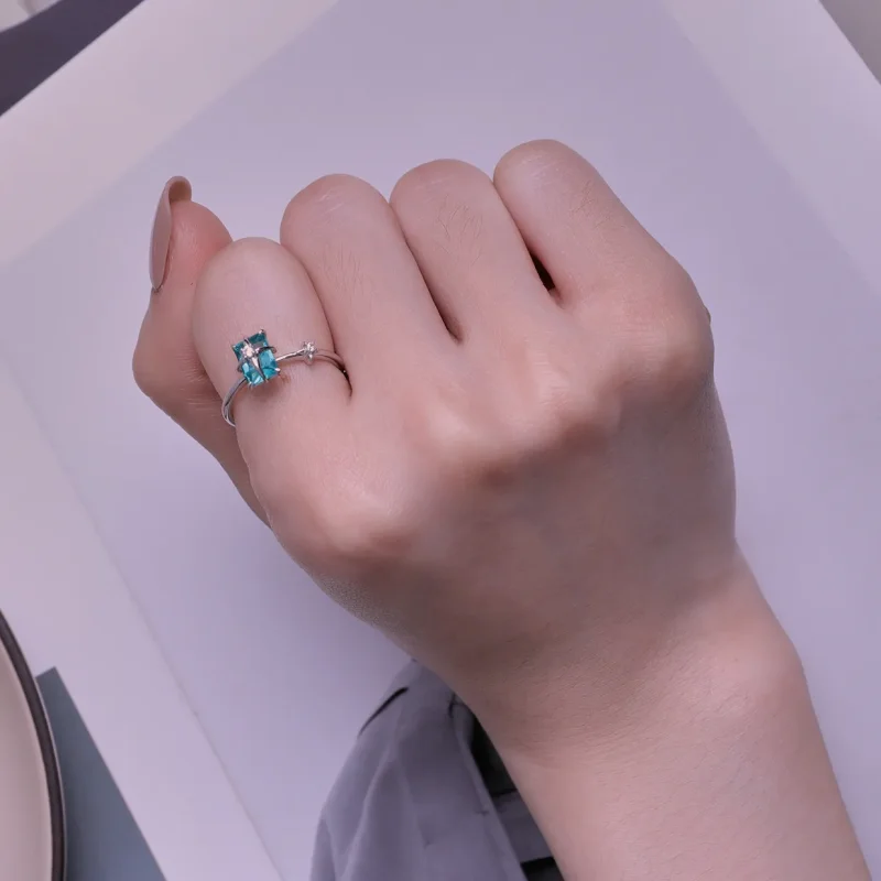 (image for) Pandora Style Star Glass Opening Ring - BSR416 - View 7