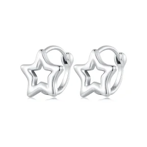 (image for) Pandora Style Star Hoop Earrings - BSE896