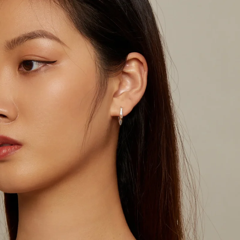 (image for) Pandora Style Star Hoop Earrings - SCE1615 - View 5