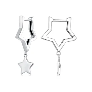 (image for) Pandora Style Star Hoop Earrings - SCE1621