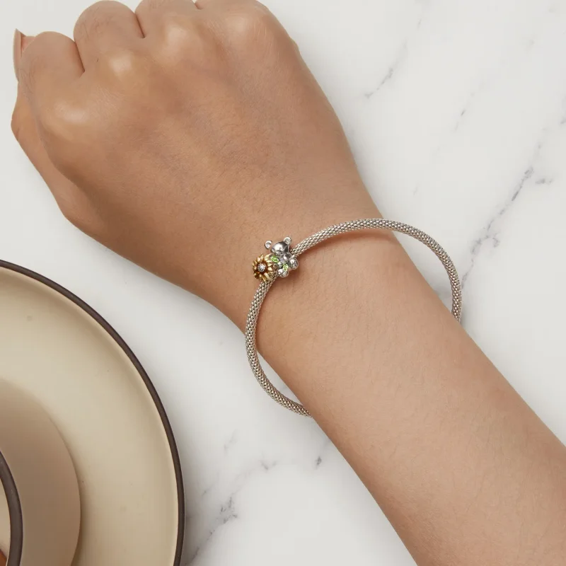 (image for) Pandora Style Sunflower and Bear Charm - SCC2560 - View 6