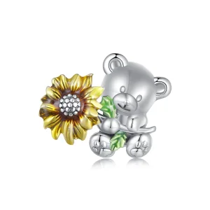 (image for) Pandora Style Sunflower and Bear Charm - SCC2560