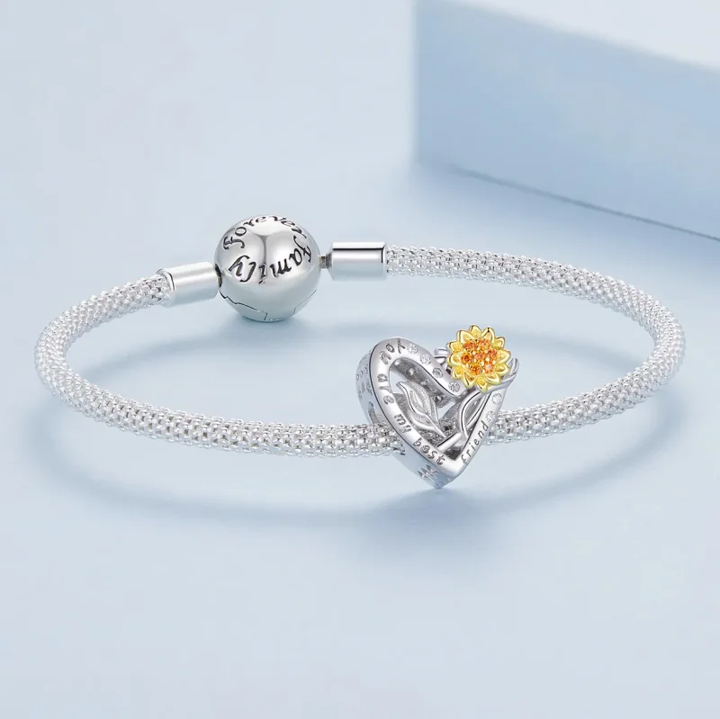 (image for) Pandora-style Sunflower Charm - BSC839 - View 5