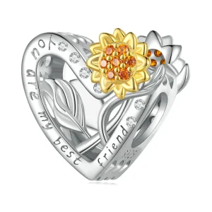 (image for) Pandora-style Sunflower Charm - BSC839