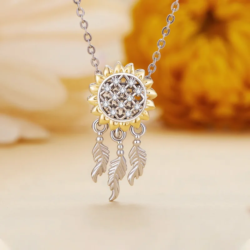 (image for) Pandora Style Sunflower Dream Catcher Charm - BSC820 - View 2