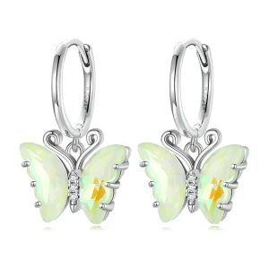 (image for) Pandora Style Symphony Butterfly Hoop Earrings - SCE1588-GN