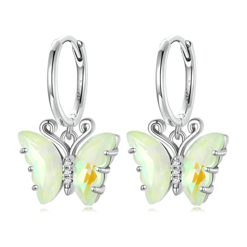 (image for) Pandora Style Symphony Butterfly Hoop Earrings - SCE1588-GN - Product Image