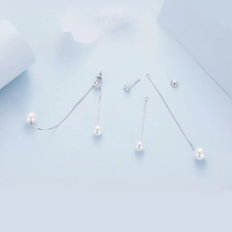 (image for) Pandora Style Tassel Beads Dangle Earrings - BSE890 - View 4