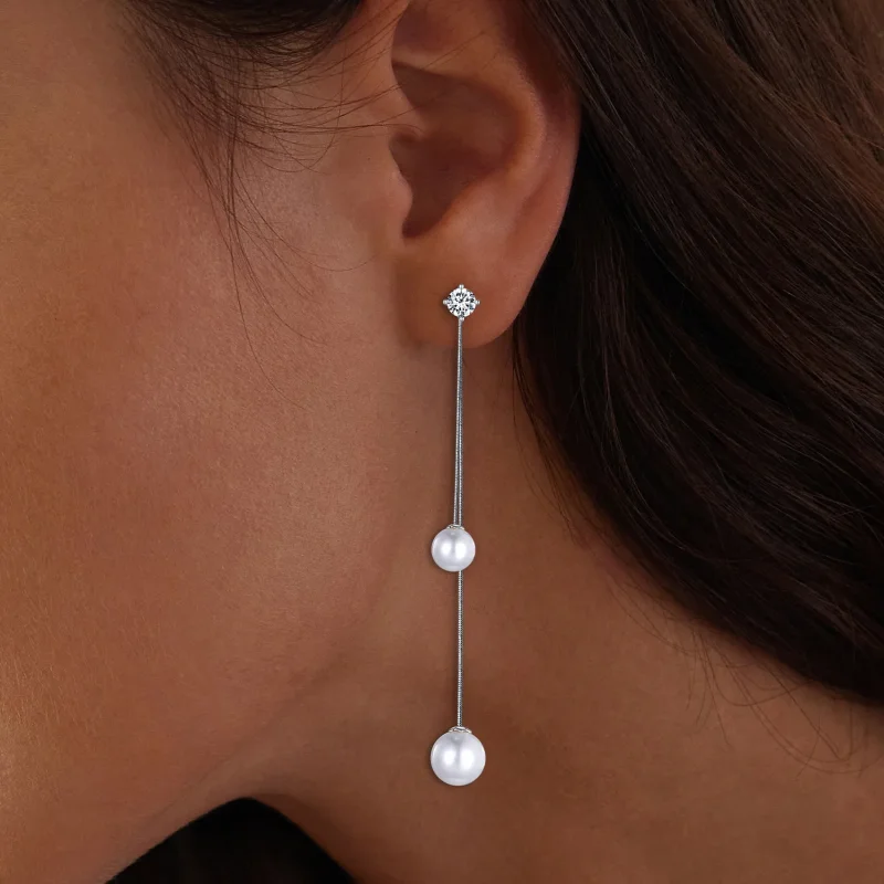 (image for) Pandora Style Tassel Beads Dangle Earrings - BSE890 - View 6