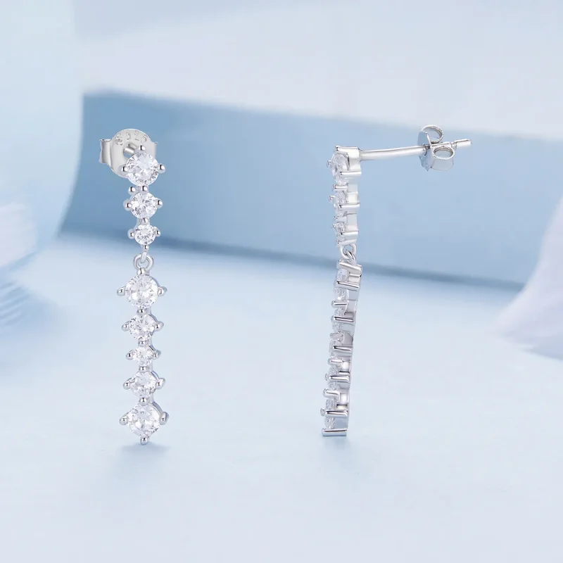 (image for) Pandora Style Tassel Studs Earrings - BSE870 - View 2