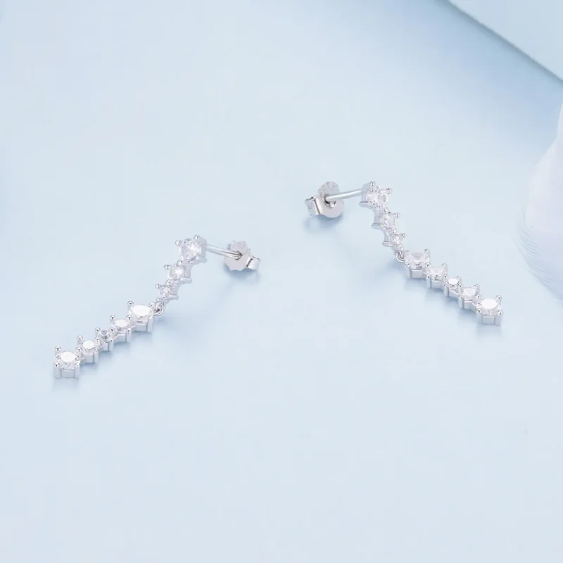 (image for) Pandora Style Tassel Studs Earrings - BSE870 - View 3