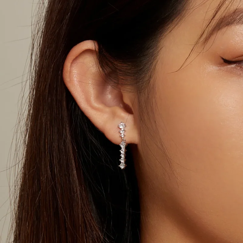 (image for) Pandora Style Tassel Studs Earrings - BSE870 - View 5