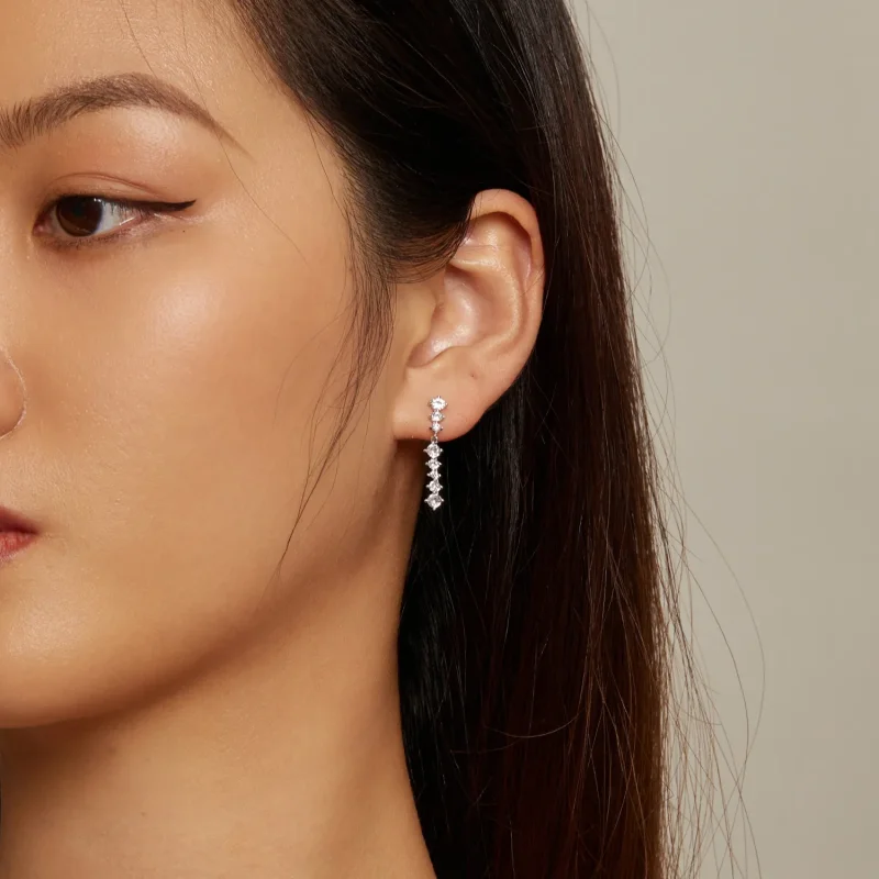 (image for) Pandora Style Tassel Studs Earrings - BSE870 - View 6