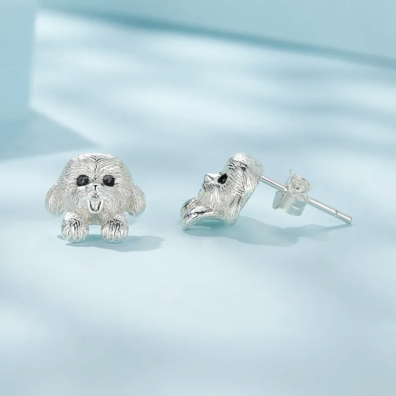 (image for) Pandora Style Teddy Studs Earrings - SCE1631 - View 4