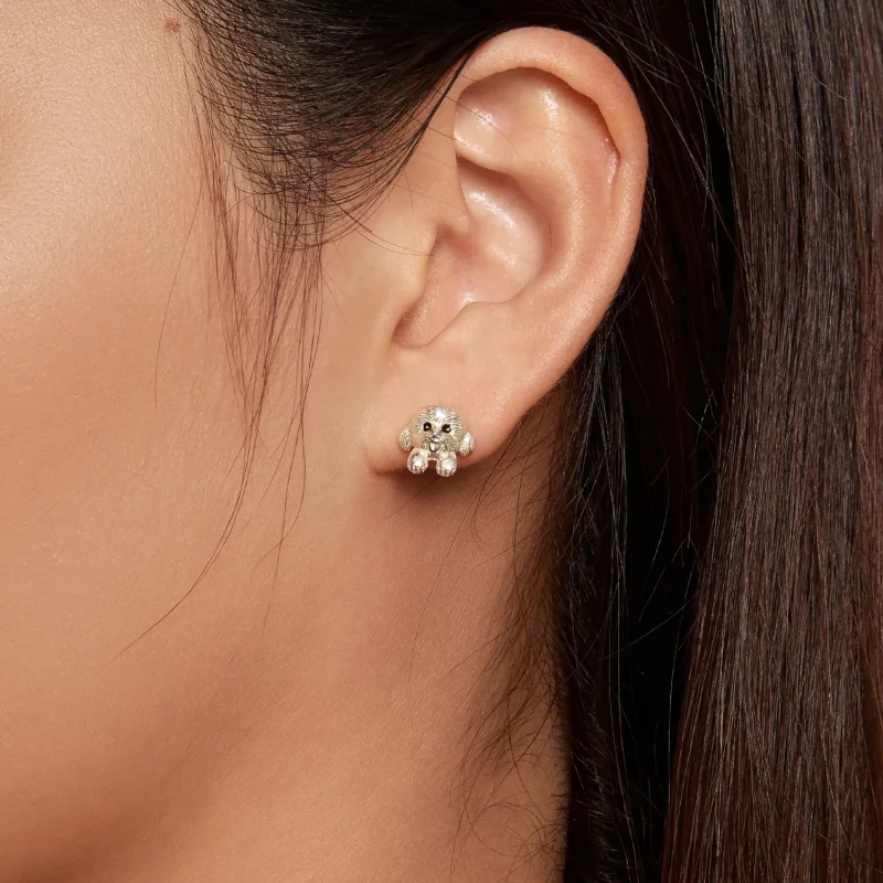 (image for) Pandora Style Teddy Studs Earrings - SCE1631 - View 6