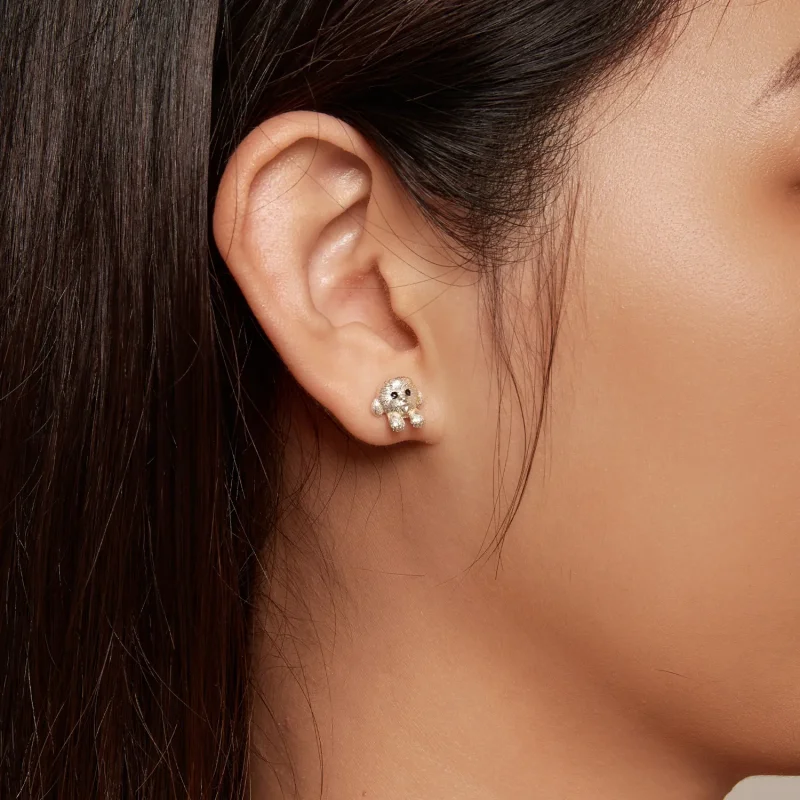 (image for) Pandora Style Teddy Studs Earrings - SCE1631 - View 7