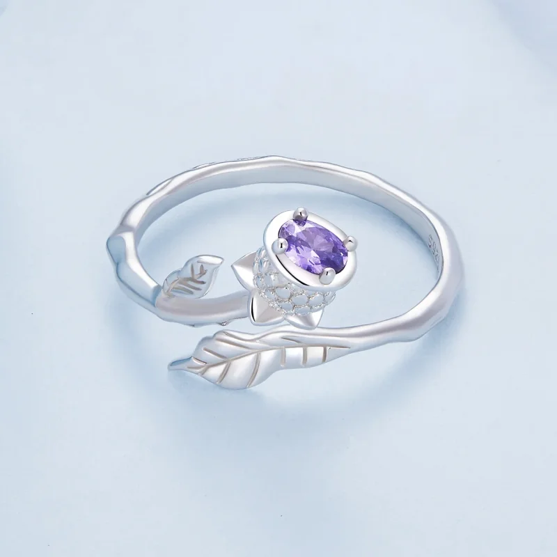 (image for) Pandora Style Thistle Open Ring - BSR397 - View 3