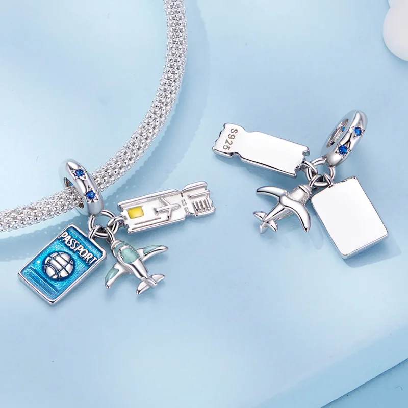 (image for) Pandora Style Travel Plane Dangle - SCC2479 - View 4